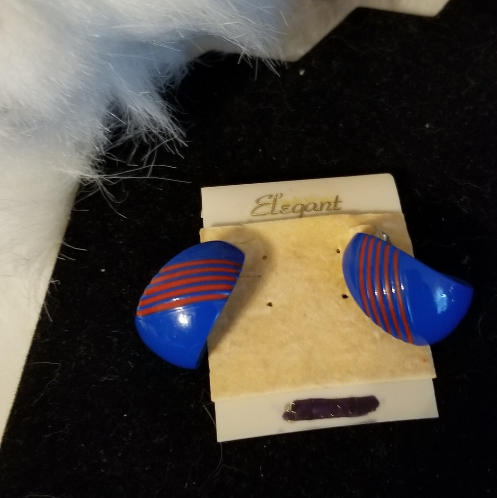 NWT Elegant blue hoop pierced earrings